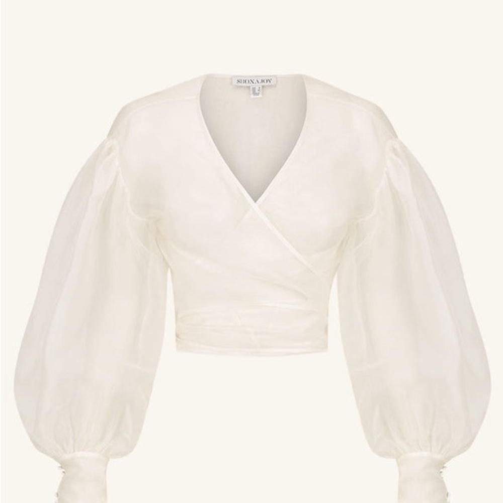 Shona Joy La Lune Lia Silk Wrap Crop Blouse